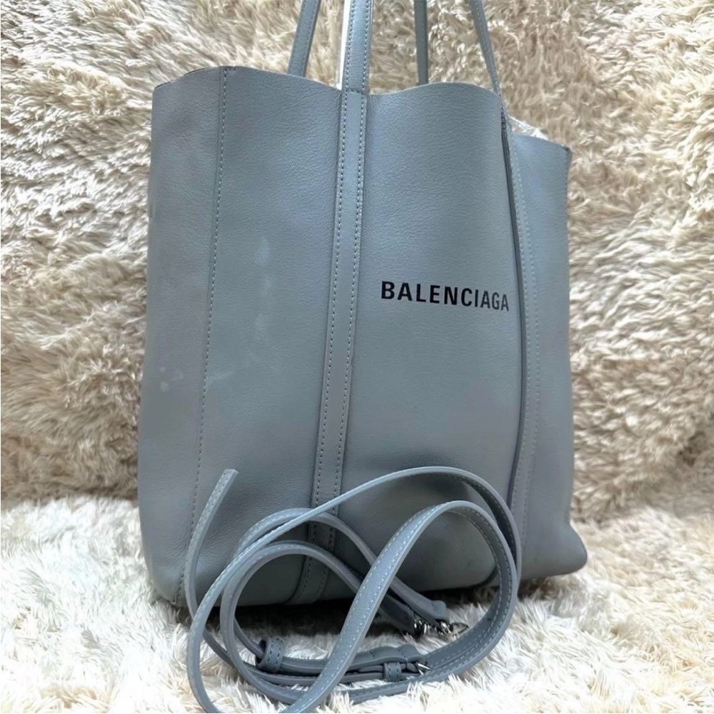 Balenciaga Gray Leather Tote Bag